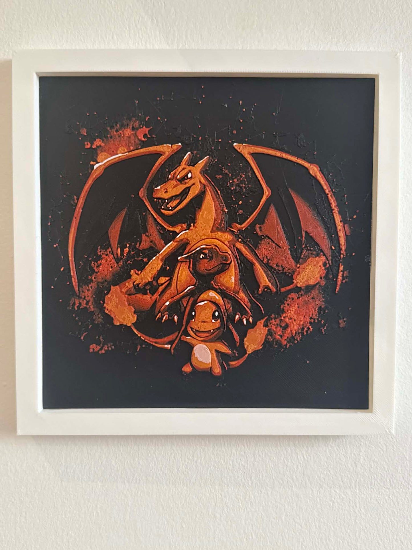 Charmander Evolution V2 3D Pop Art - Textured Pokemon Wall Plaque - Modern Anime Fan Gift