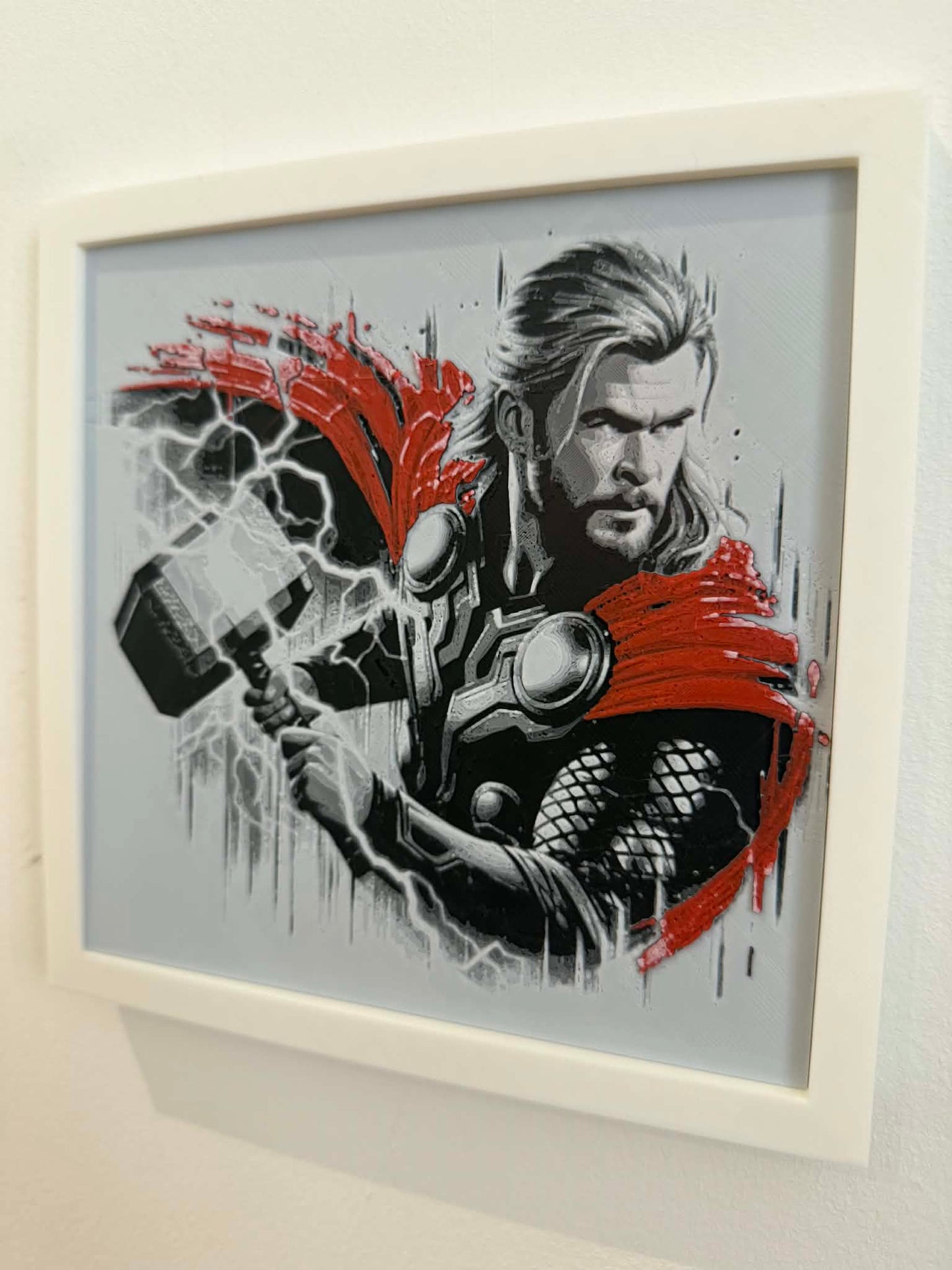 Dynamic 3D Textured Avenger Art | God of Thunder Wall Decor