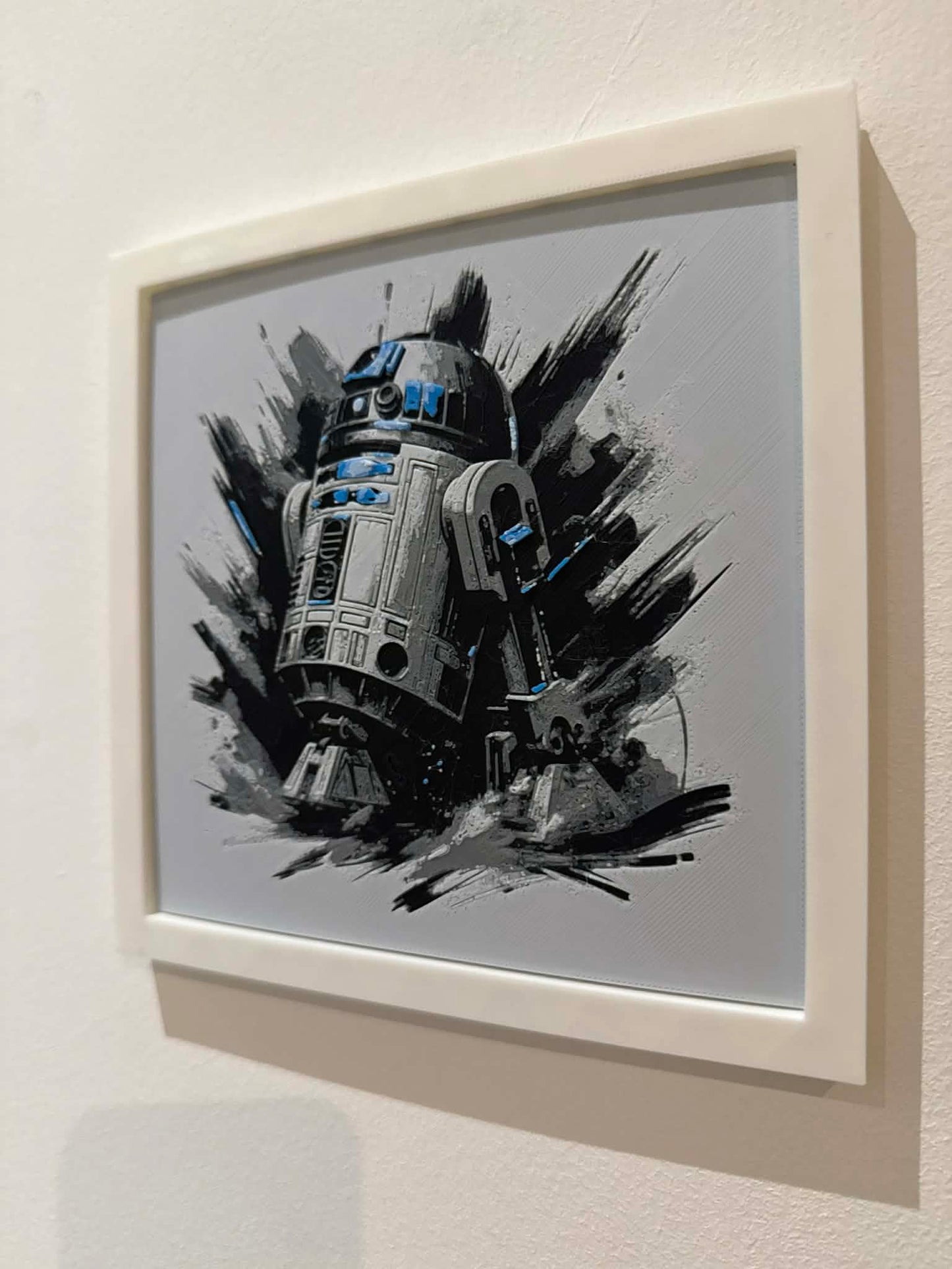 Stylized R2-D2 3D Pop Art - Textured Droid Wall Plaque - Modern Star Wars Fan Gift