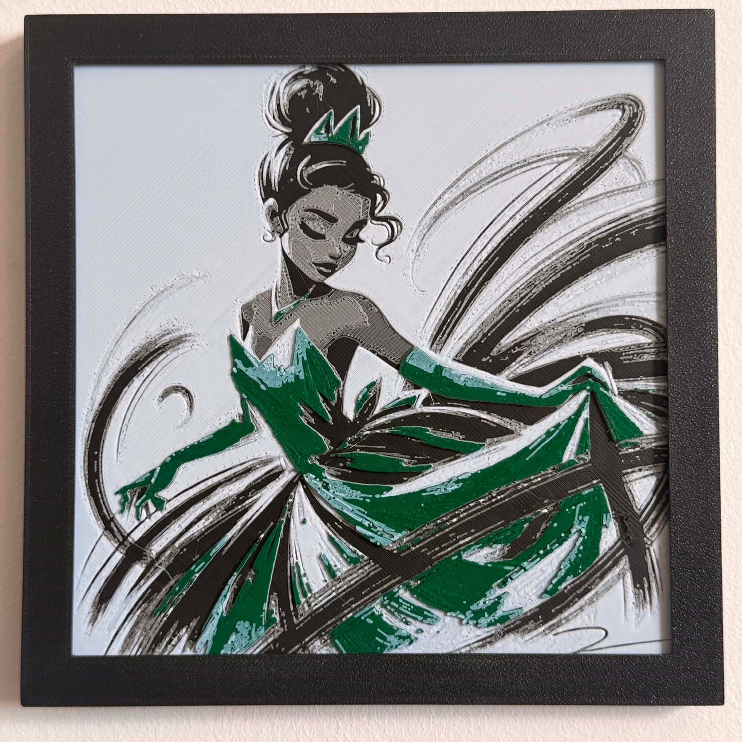 Princess Tiana 3D Textured Portrait Art Piece