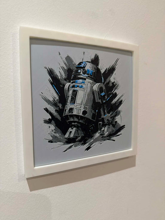 Stylized R2-D2 3D Pop Art - Textured Droid Wall Plaque - Modern Star Wars Fan Gift