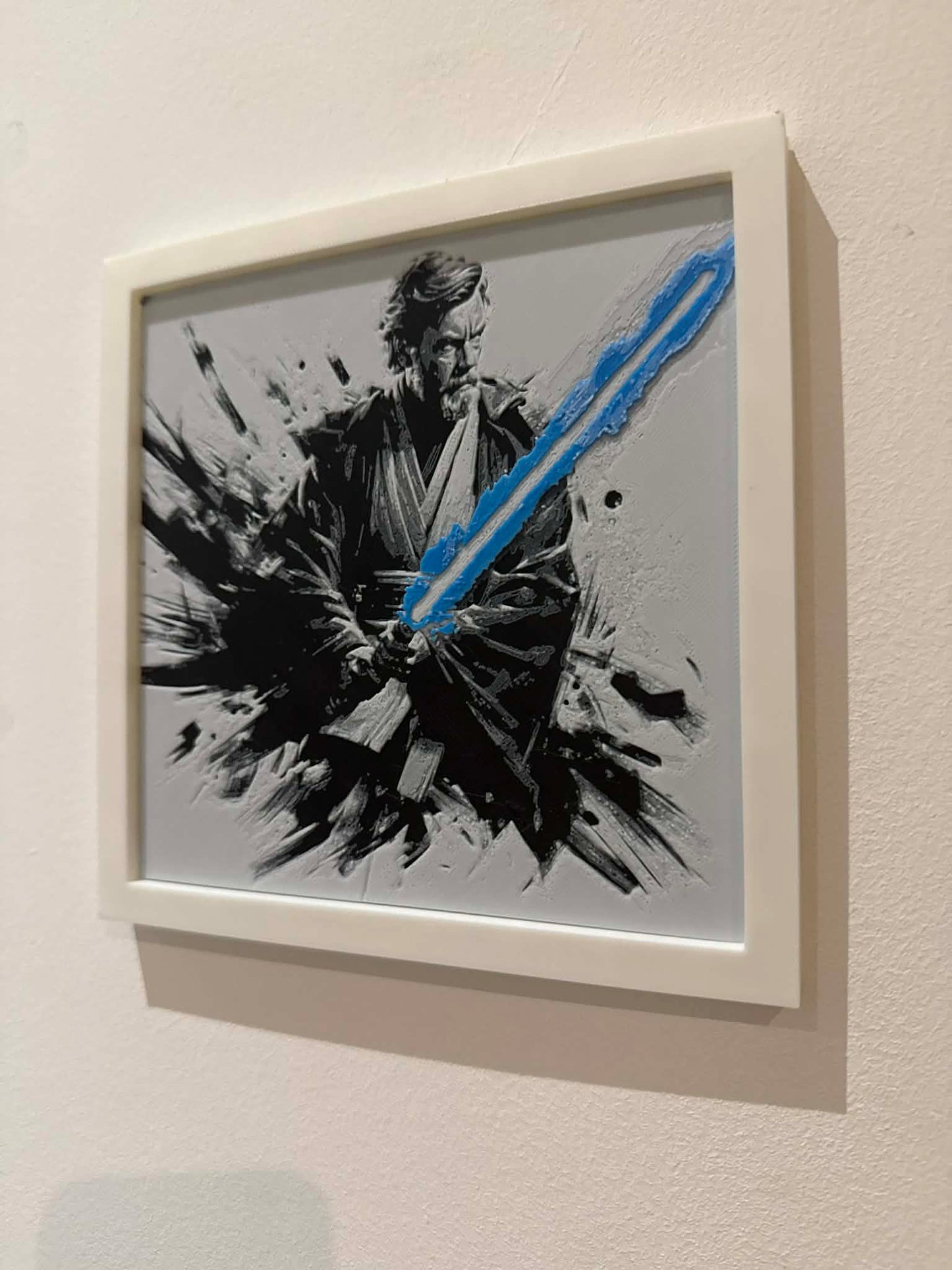 Stylized Jedi Master Kenobi 3D Pop Art - Textured Star Wars Wall Plaque - Modern Star Wars Fan Gift