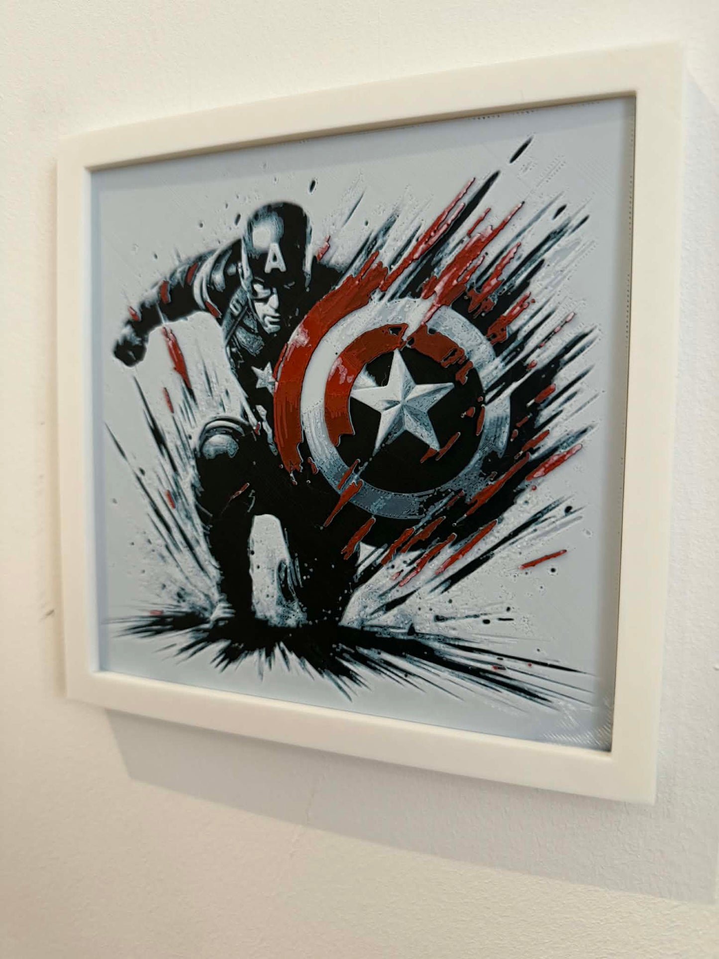 Dynamic 3D Textured Avenger Art | Team Cap Wall Decor