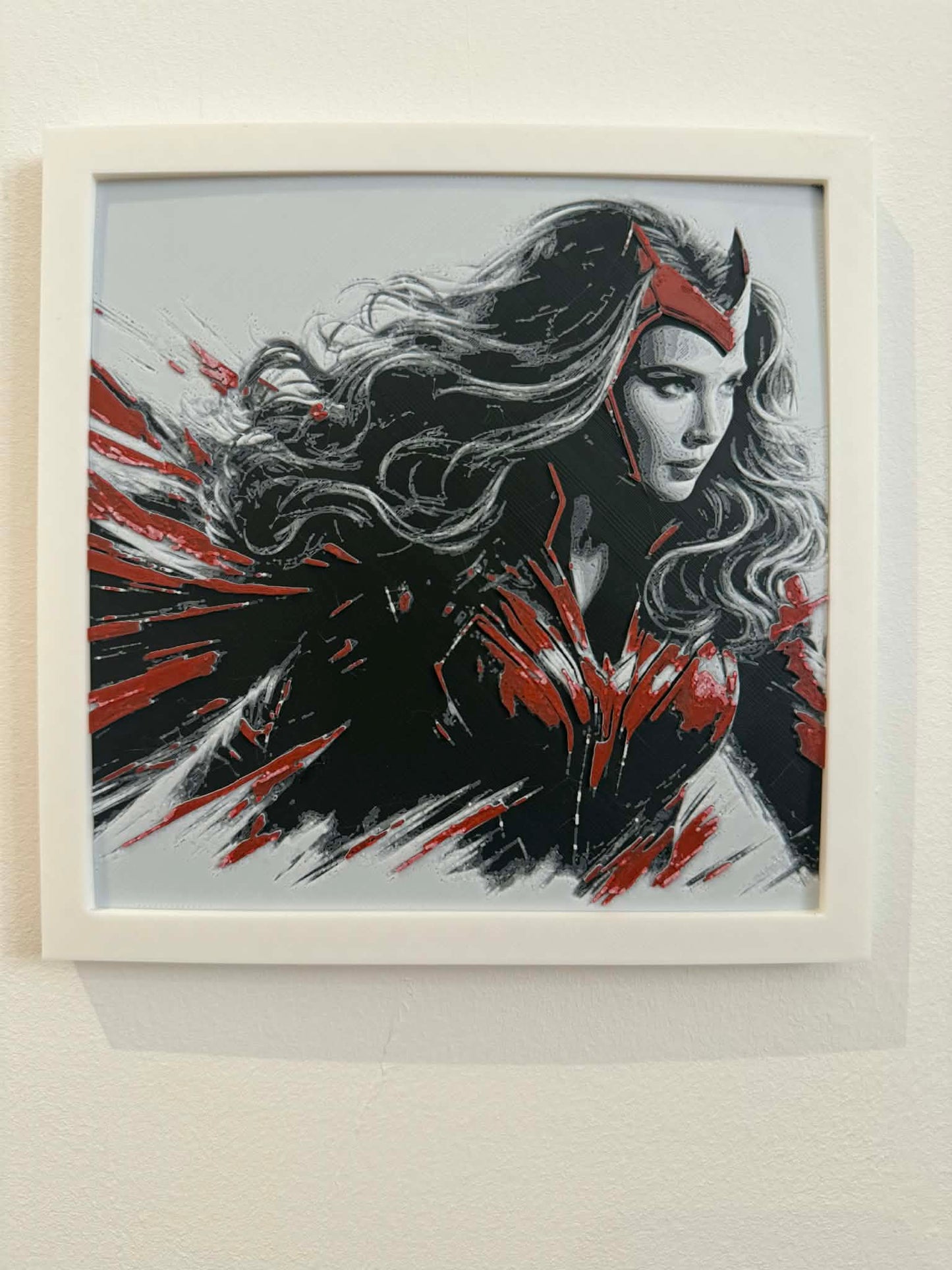 Dynamic 3D Textured Avenger Art | The Scarlet Witch Wall Decor