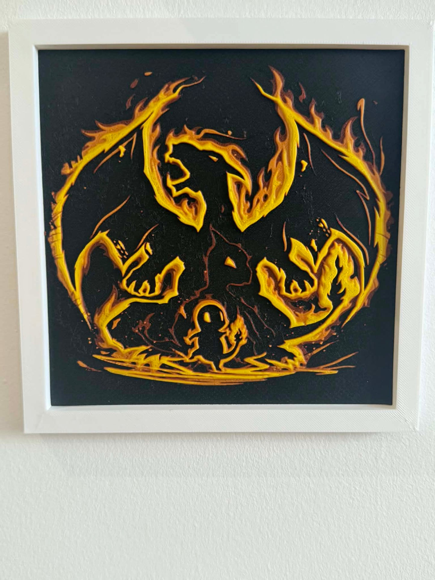Charmander Evolution 3D Pop Art - Textured Pokemon Wall Plaque - Modern Anime Fan Gift
