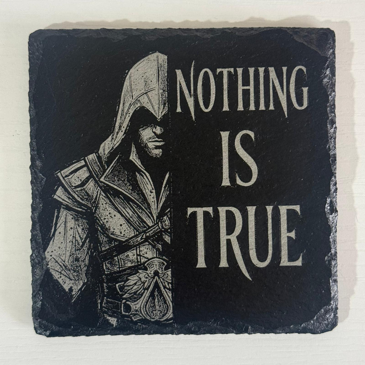 Assassin's Creed Engraved Slate Coaster Set (Set of 4) | Master Assassin's Coaster Collection