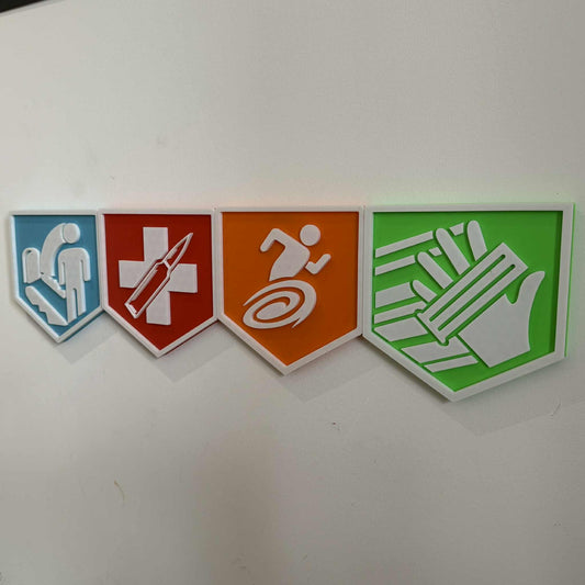 Black Ops Zombies Perk Wall Plates: Gaming Room Decorative Wall Art