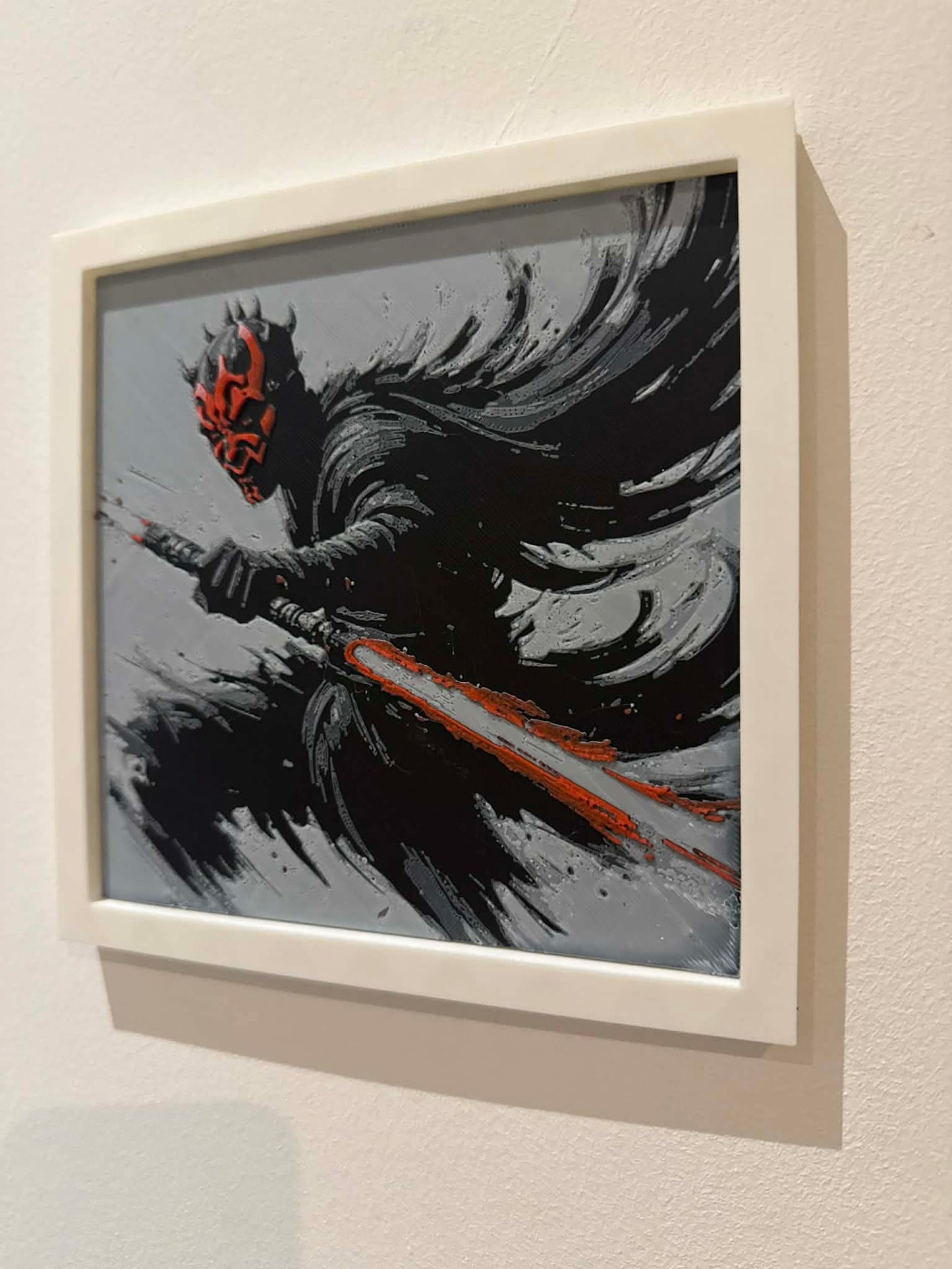 Stylized Master Sith Lord Maul 3D Pop Art - Textured Star Wars Wall Plaque - Modern Star Wars Fan Gift