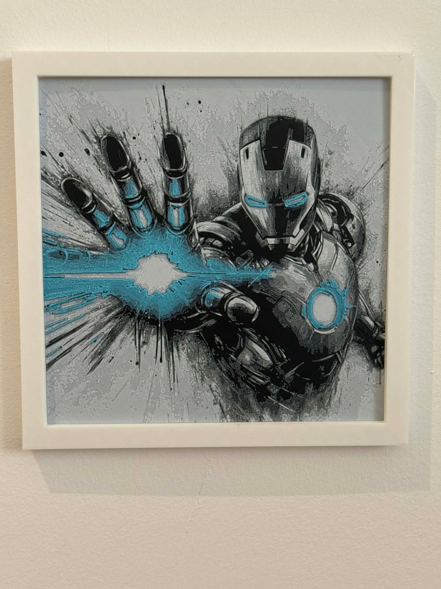 Dynamic 3D Textured Avenger Art | Iron Man Blue Pulse Wall Decor