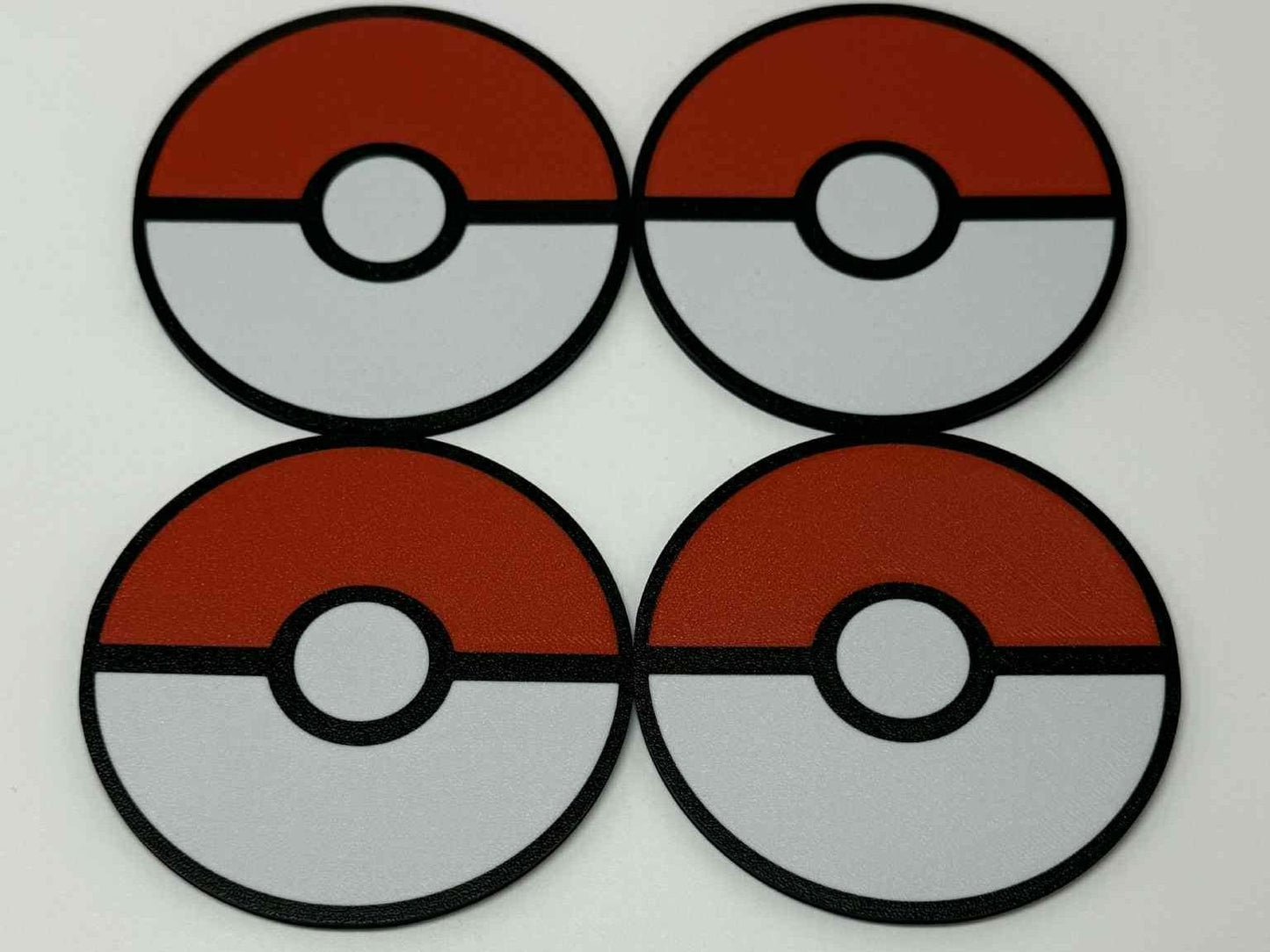 Pokemon Pokeball Coasters | Set of 4 | Nerdy Gift | Anime Drink Coasters
