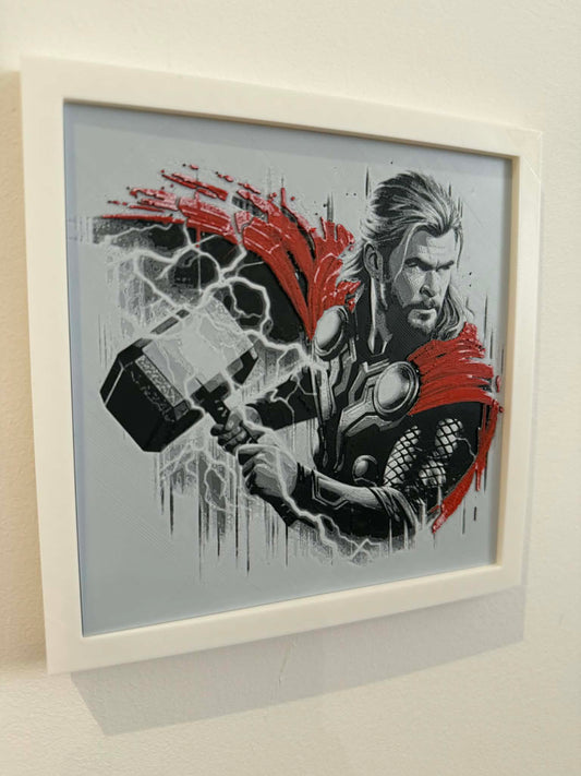 Dynamic 3D Textured Avenger Art | God of Thunder Wall Decor