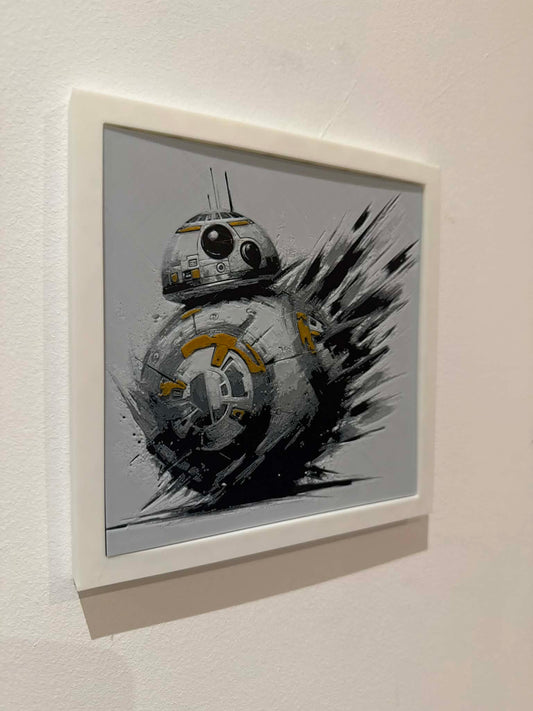 Stylized BB-8 3D Pop Art - Textured Droid Wall Plaque - Modern Star Wars Fan Gift