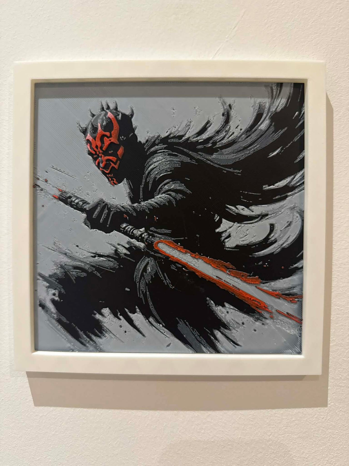 Stylized Master Sith Lord Maul 3D Pop Art - Textured Star Wars Wall Plaque - Modern Star Wars Fan Gift