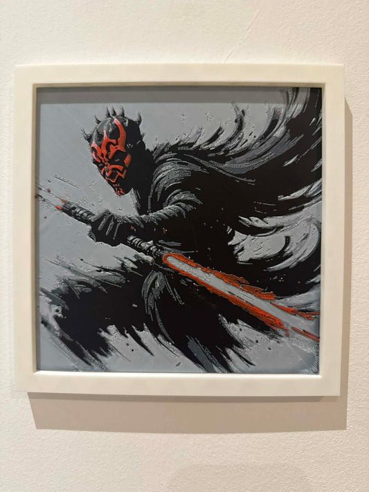 Stylized Master Sith Lord Maul 3D Pop Art - Textured Star Wars Wall Plaque - Modern Star Wars Fan Gift