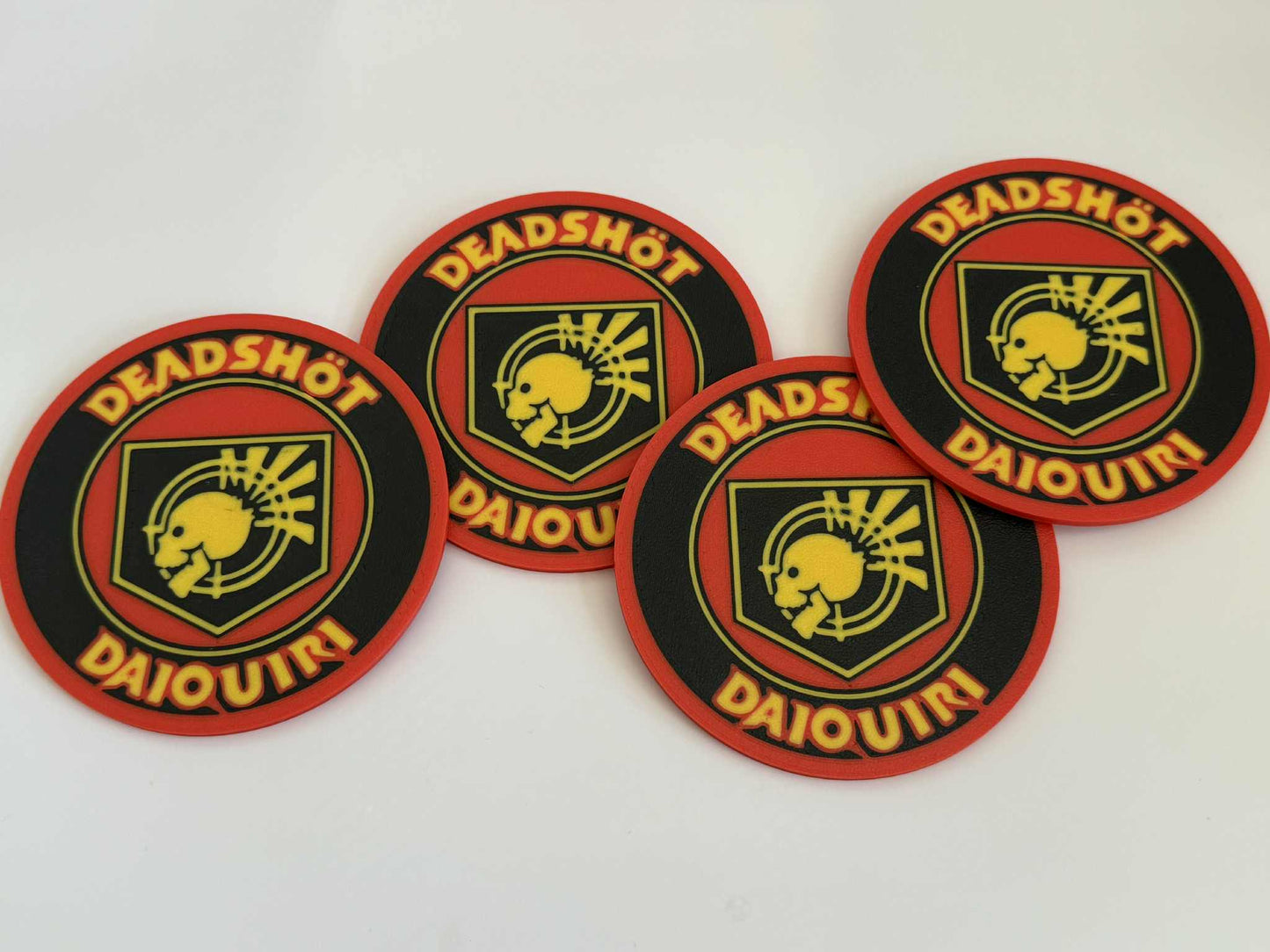 Deadshot Perk Coasters: Geeky Home Decor, Set of 4