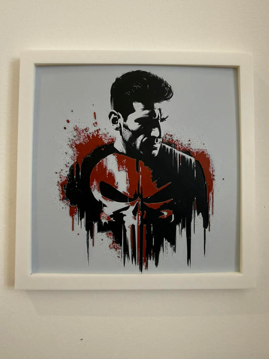 Dynamic 3D Textured Avenger Art | The Punisher Wall Decor