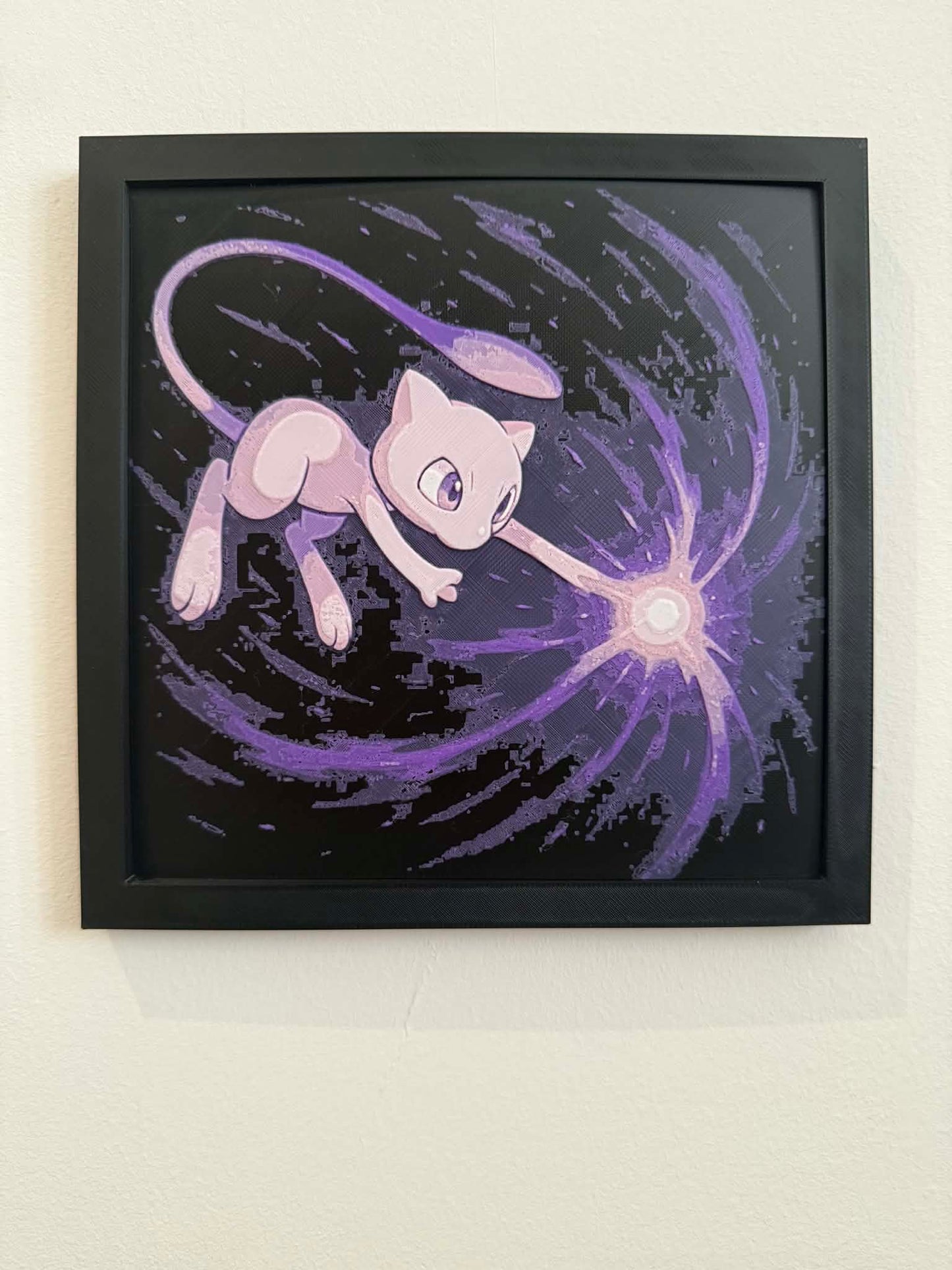 Charged Mew 3D Pop Art - Textured Pokemon Wall Plaque - Modern Anime Fan Gift