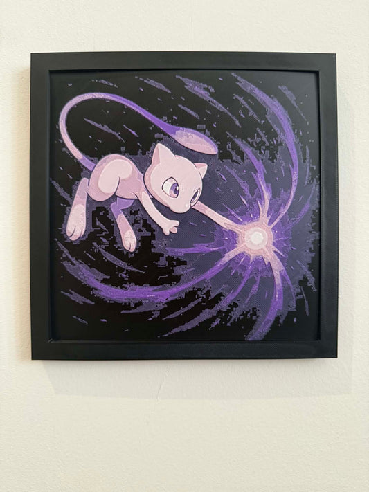 Charged Mew 3D Pop Art - Textured Pokemon Wall Plaque - Modern Anime Fan Gift