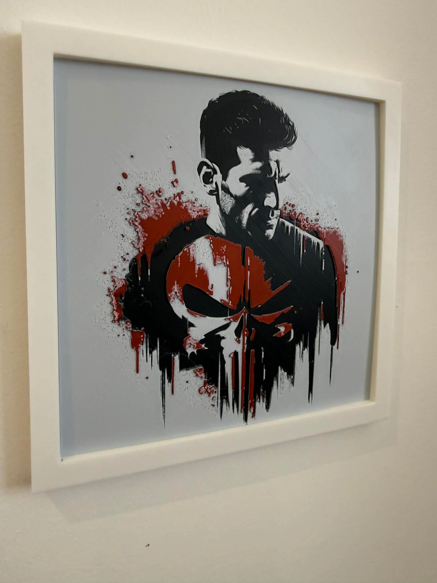 Dynamic 3D Textured Avenger Art | The Punisher Wall Decor