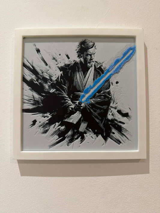 Stylized Jedi Master Kenobi 3D Pop Art - Textured Star Wars Wall Plaque - Modern Star Wars Fan Gift