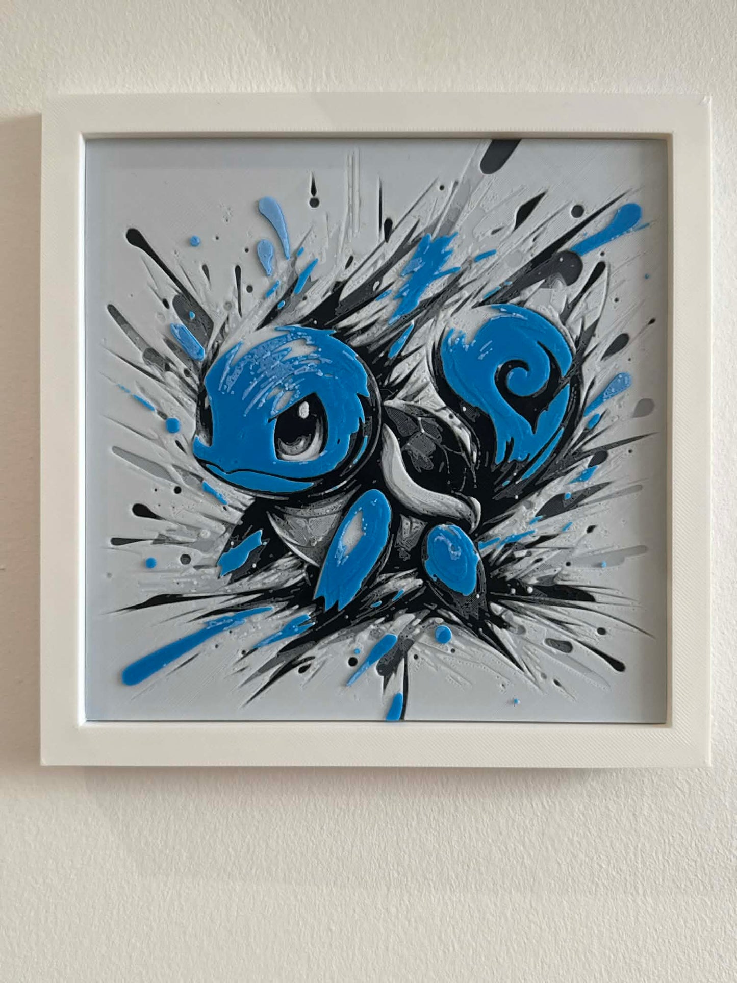Graffiti Style Squirtle 3D Pop Art - Textured Pokemon Wall Plaque - Modern Anime Fan Gift