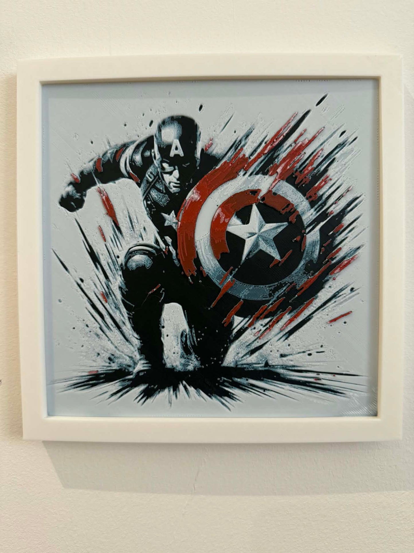Dynamic 3D Textured Avenger Art | Team Cap Wall Decor