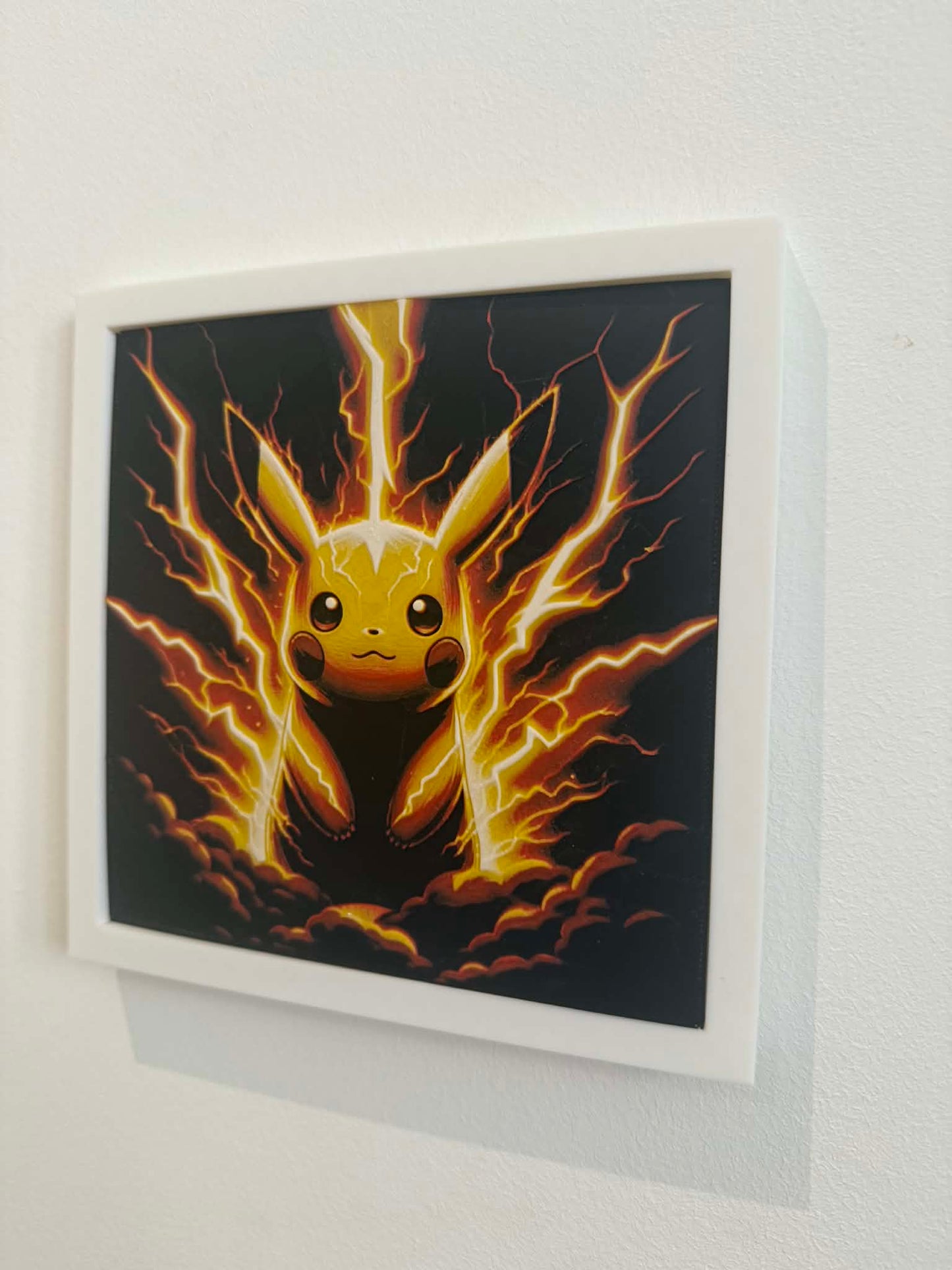 Charged Pikachu 3D Pop Art - Textured Pokemon Wall Plaque - Modern Anime Fan Gift