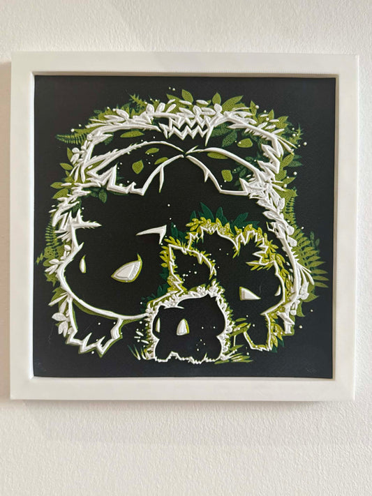 Bulbasaur Evolution 3D Pop Art - Textured Pokemon Wall Plaque - Modern Anime Fan Gift