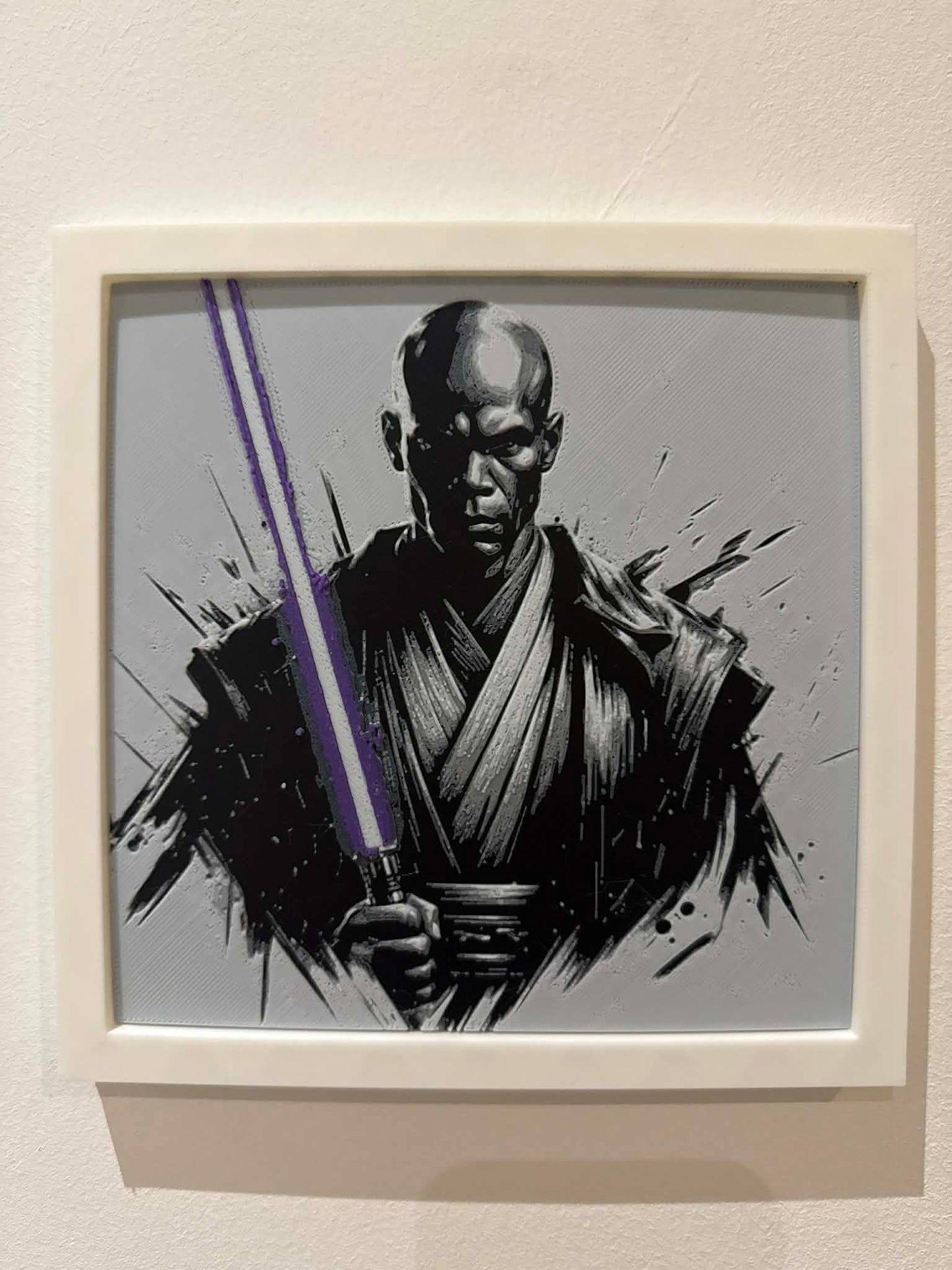 Stylized Master Windu 3D Pop Art - Textured Star Wars Wall Plaque - Modern Star Wars Fan Gift