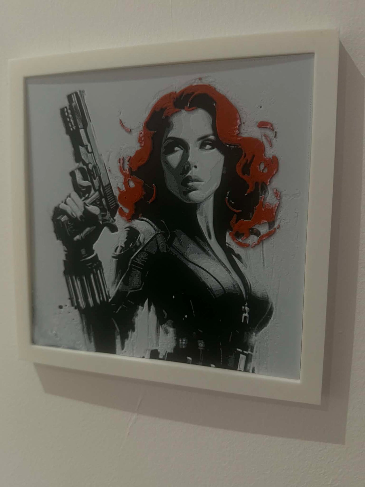 Dynamic 3D Textured Avenger Art | The Red Haired Assassin Wall Decor