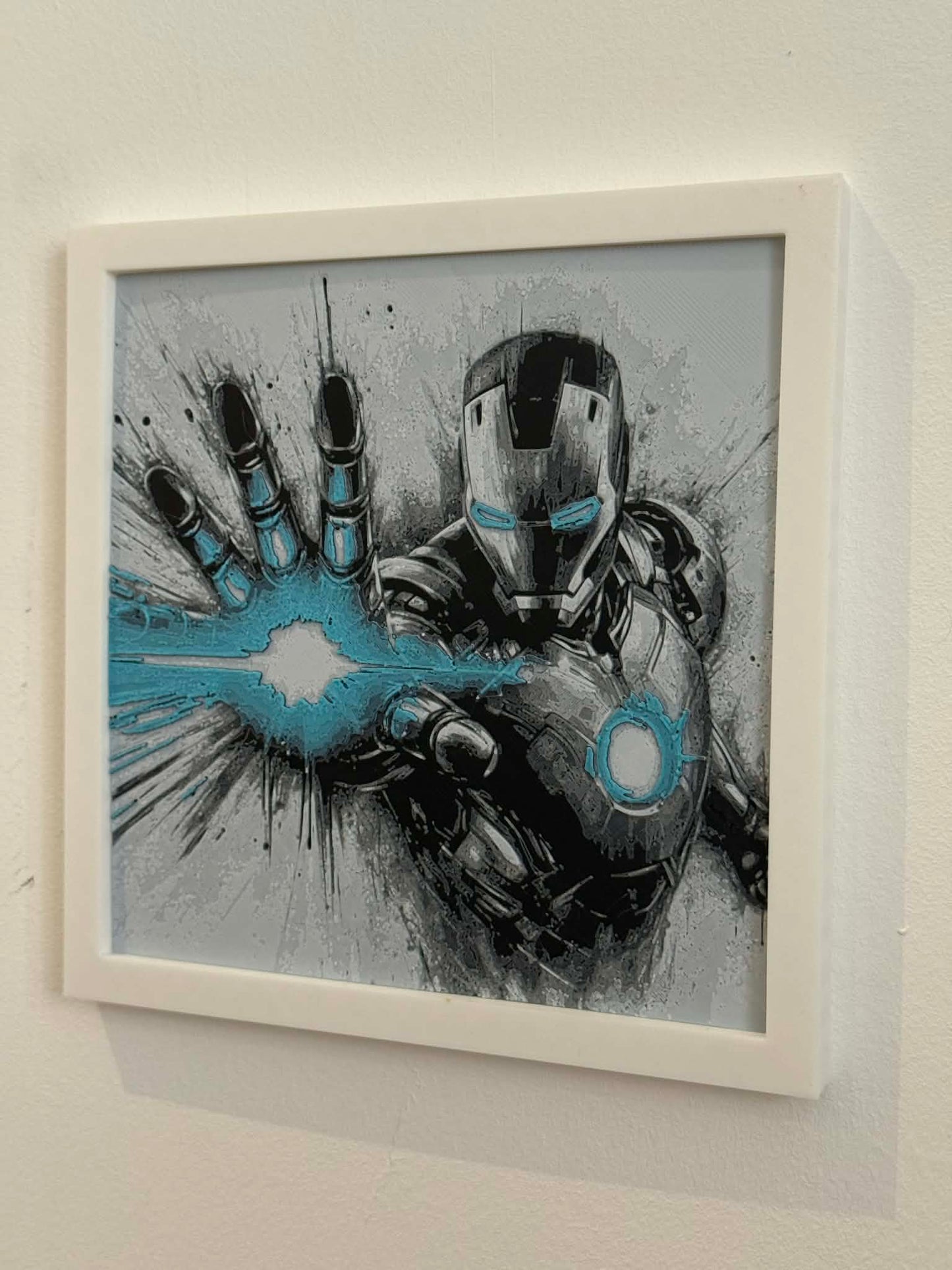 Dynamic 3D Textured Avenger Art | Iron Man Blue Pulse Wall Decor