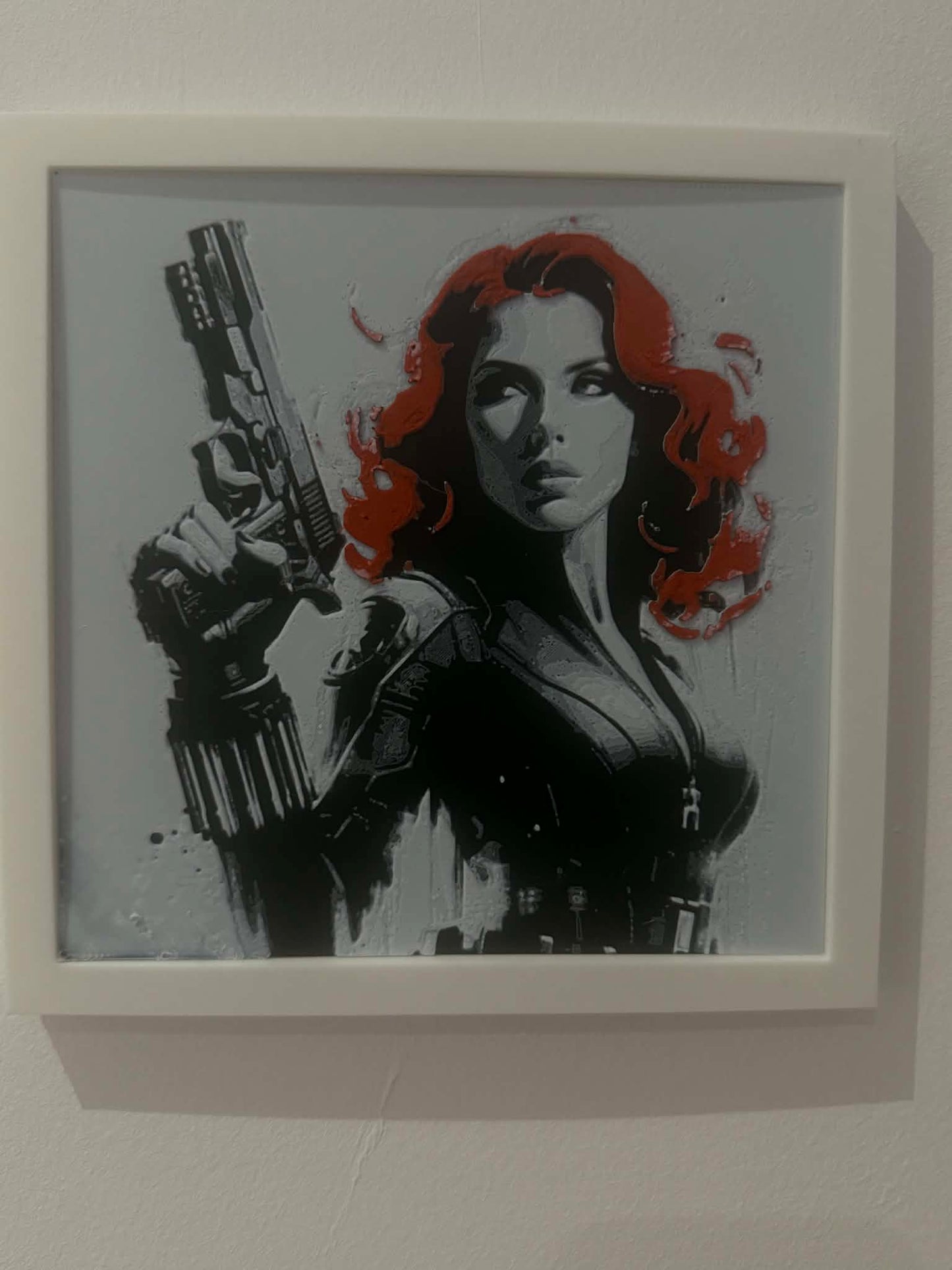 Dynamic 3D Textured Avenger Art | The Red Haired Assassin Wall Decor