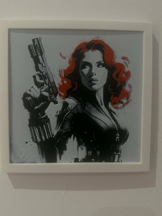Dynamic 3D Textured Avenger Art | The Red Haired Assassin Wall Decor