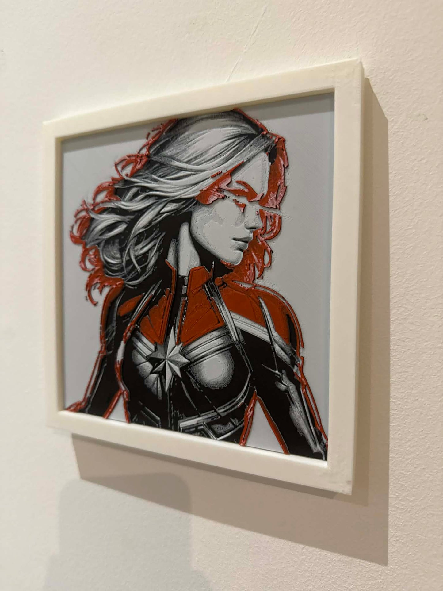 Dynamic 3D Textured Avenger Art | Captain Marvel Wall Decor
