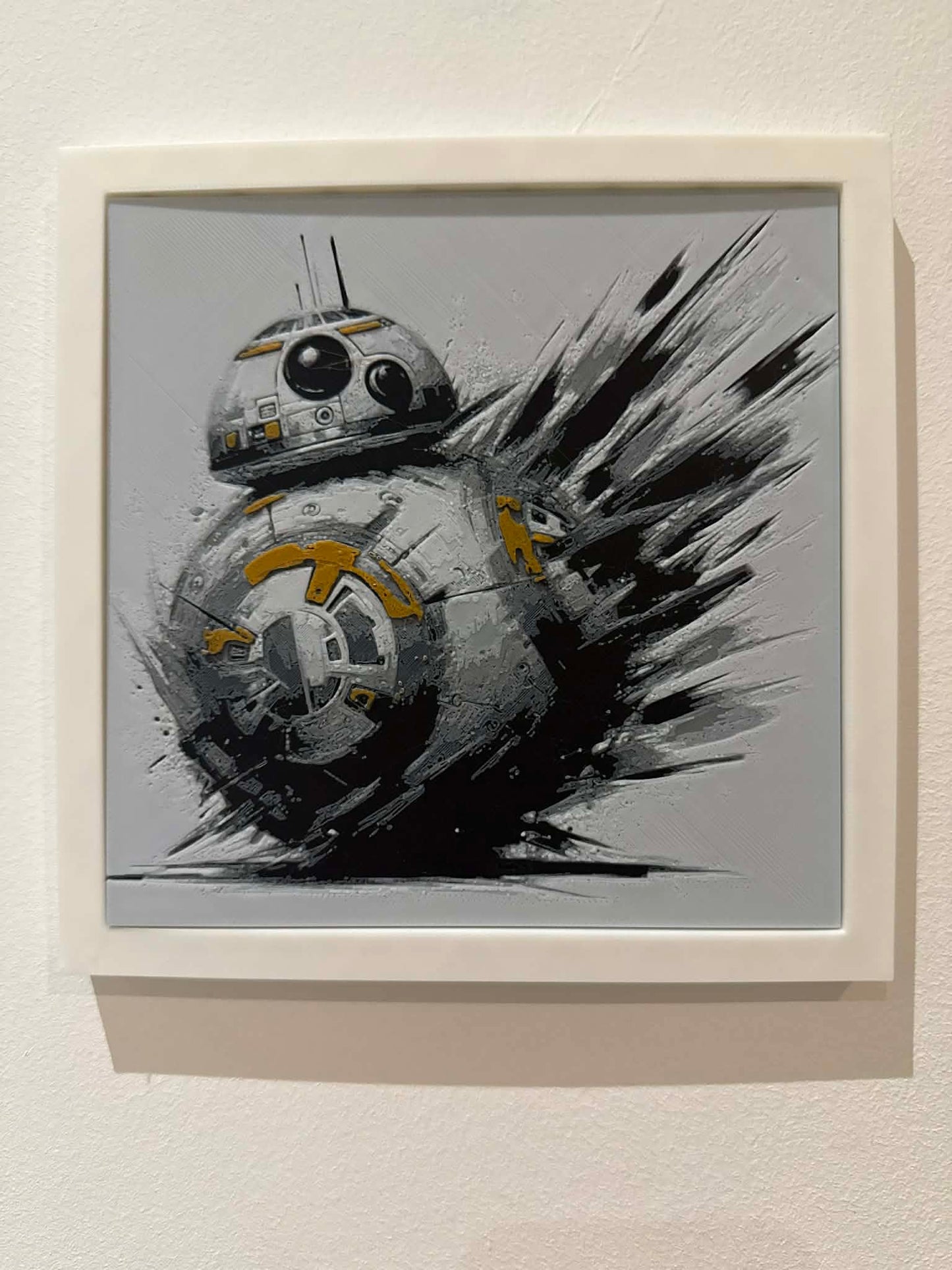 Stylized BB-8 3D Pop Art - Textured Droid Wall Plaque - Modern Star Wars Fan Gift