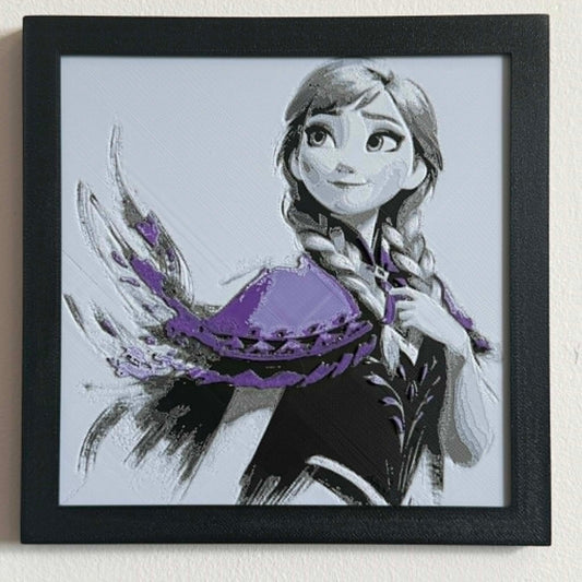 Princess Anna 3D Textured Portrait Art Piece