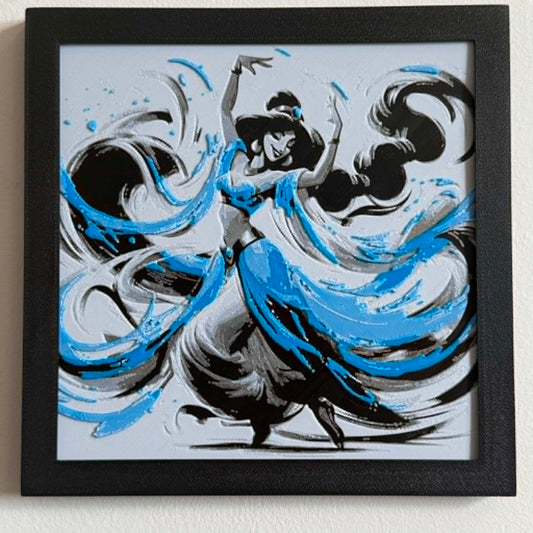 Princess Jasmine 3D Textured Portrait Art Piece