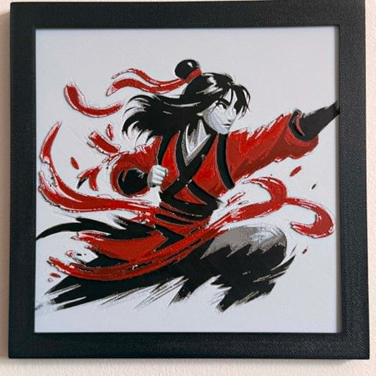 Princess Mulan 3D Textured Portrait Art Piece
