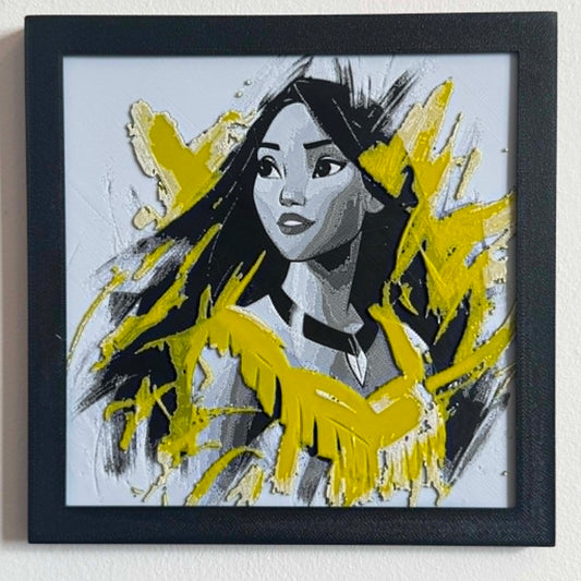 Princess Pocahontas 3D Textured Portrait Art Piece