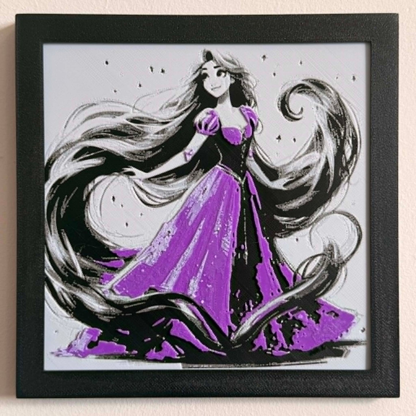 Princess Rapunzel 3D Textured Portrait Art Piece