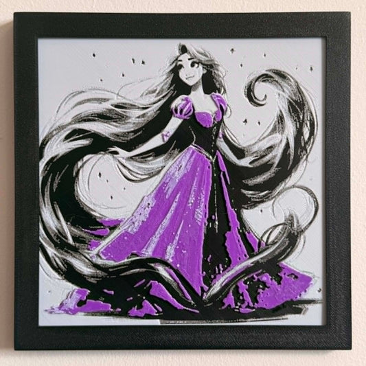 Princess Rapunzel 3D Textured Portrait Art Piece