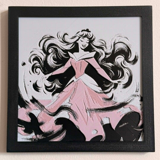 Princess Aurora (Sleeping Beauty) 3D Textured Portrait Art Piece