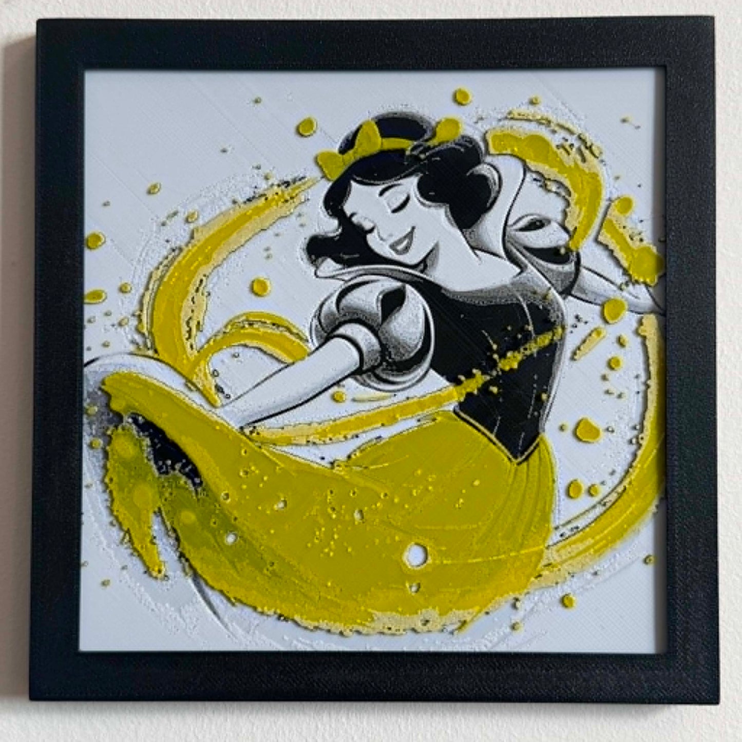 Princess Snow White 3D Textured Portrait Art Piece