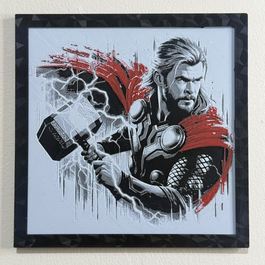 Dynamic 3D Textured Avenger Art | God of Thunder Wall Decor