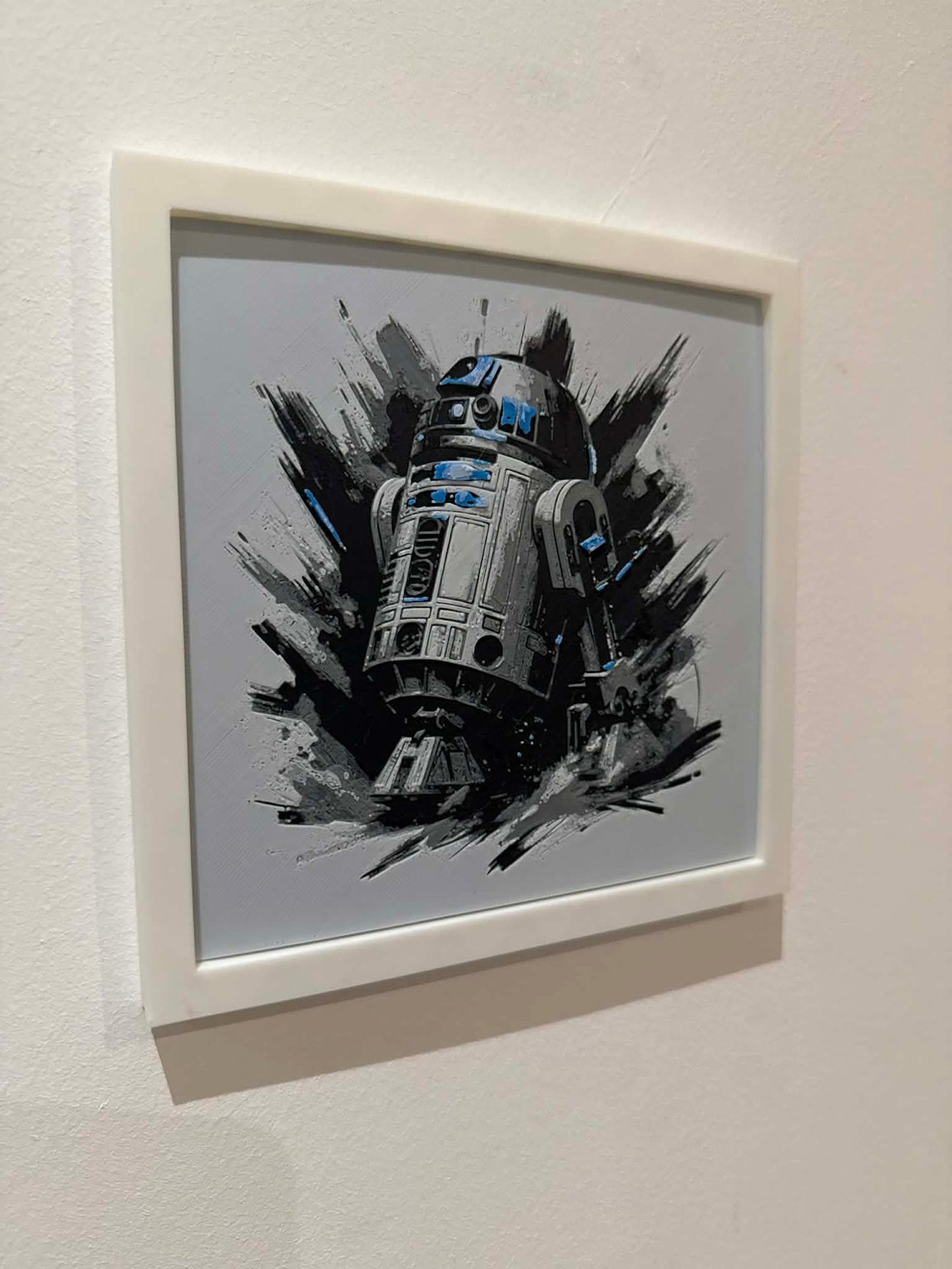 Stylized R2-D2 3D Pop Art - Textured Droid Wall Plaque - Modern Star Wars Fan Gift