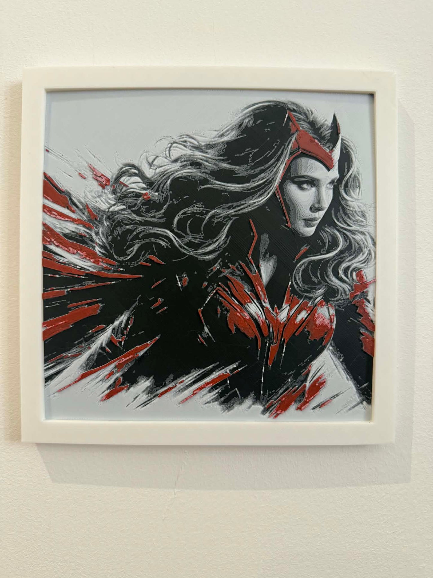 Dynamic 3D Textured Avenger Art | The Scarlet Witch Wall Decor