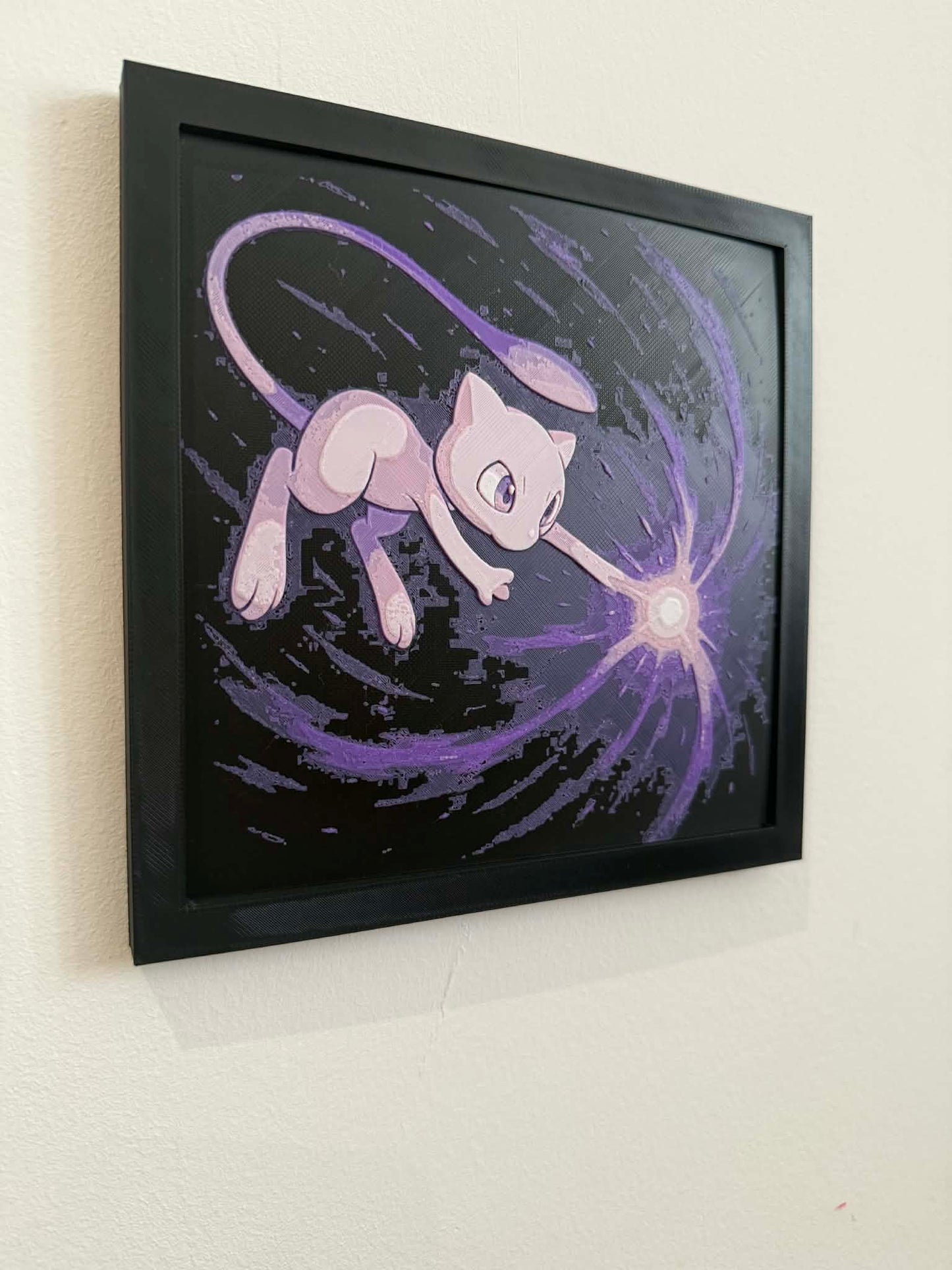 Charged Mew 3D Pop Art - Textured Pokemon Wall Plaque - Modern Anime Fan Gift