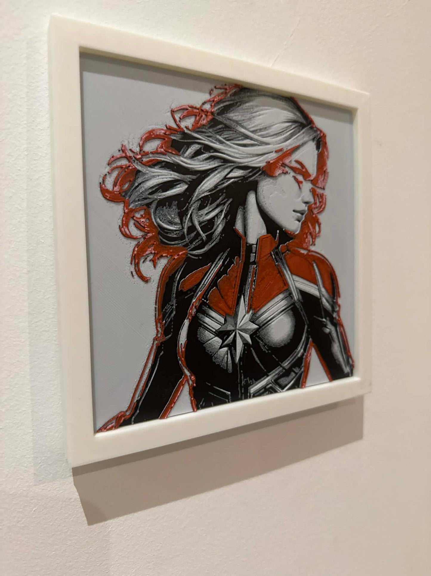 Dynamic 3D Textured Avenger Art | Captain Marvel Wall Decor