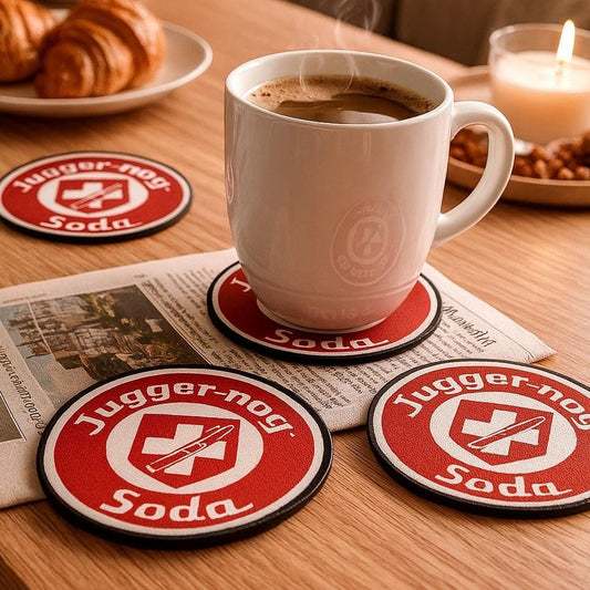 Jugger-Nog Gaming Coasters: Geeky Home Decor, Set of 4
