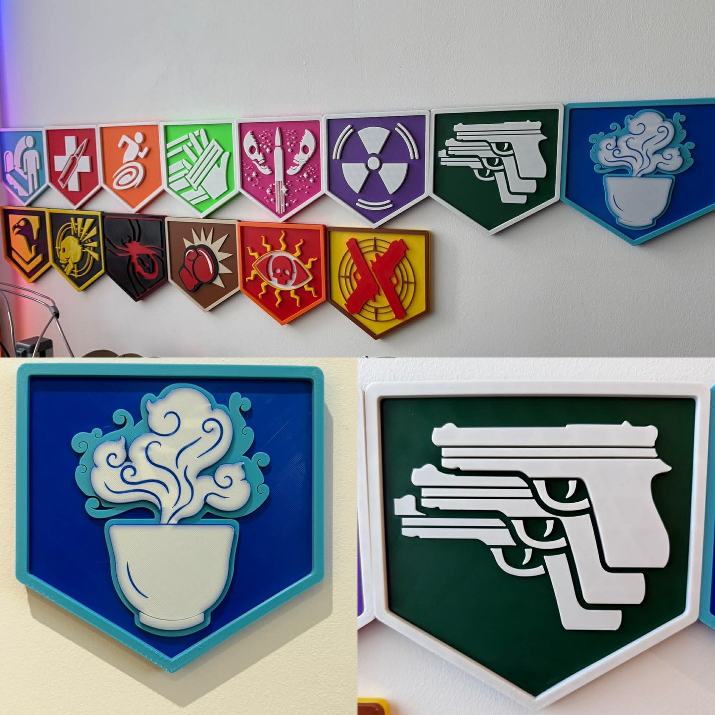 Black Ops Zombies Perk Wall Plates: Gaming Room Decorative Wall Art
